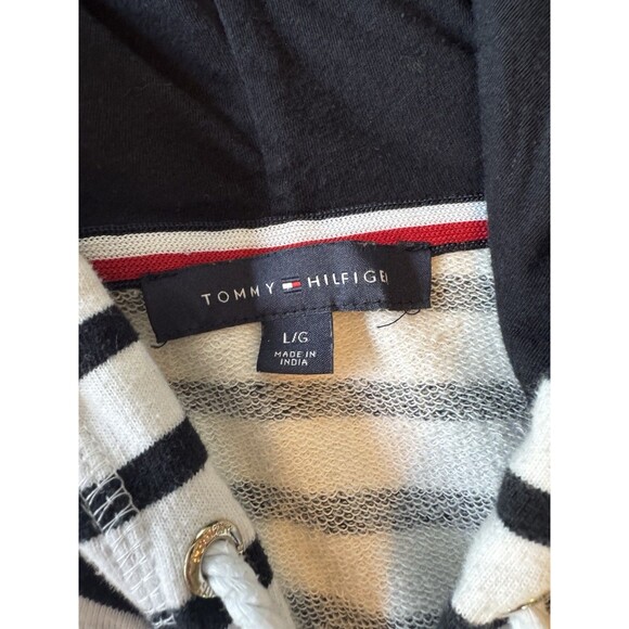 Tommy Hilfiger Nautical Look Full Zip Hooded Sweatshirt Jacket Women’s Size L - Picture 9 of 11
